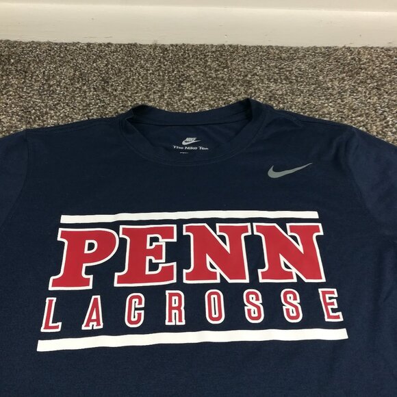 2022 Penn Quakers Lacrosse Shirt University Pennsylvania Nike Dri Fit Mens Small - Picture 1 of 9